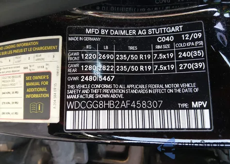 2010 Mercedes-Benz Glk 350 4Matic z USA, uszkodzony, nr VIN WDCGG8HB2AF458307